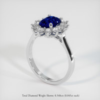 1.60 Ct. Blue Sapphire Ring, 10K White Gold 2