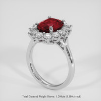 4.04 Ct. Ruby Ring, 10K White Gold 2