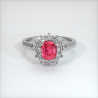 1.20 Ct. Pinkish Red Ruby Ring, 10K White Gold 1