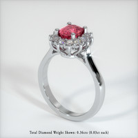 1.20 Ct. Pinkish Red Ruby Ring, 10K White Gold 2