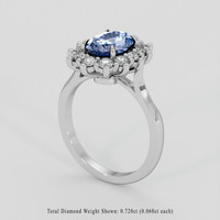 1.97 Ct. Bi Color / Parti Sapphire Ring, 10K White Gold 2