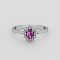 0.66 Ct. Pinkish Purple Sapphire Ring, 10K White Gold 1