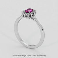 0.66 Ct. Pinkish Purple Sapphire Ring, 10K White Gold 2