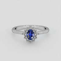 0.67 Ct. Blue Sapphire Ring, 10K White Gold 1