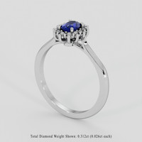 0.67 Ct. Blue Sapphire Ring, 10K White Gold 2