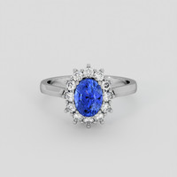2.02 Ct. Blue Sapphire Ring, 10K White Gold 1