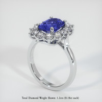 2.56 Ct. Sapphire Ring, 14K White Gold 2