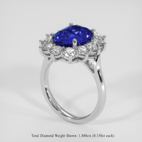 5.58 Ct. Blue Sapphire Ring, 14K White Gold 2