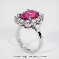 8.00 Ct. Purplish Pink Sapphire Ring, 14K White Gold 2
