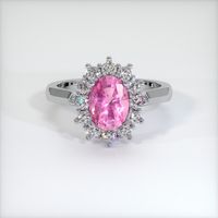 1.19 Ct. Pink Sapphire Ring, 14K White Gold 1