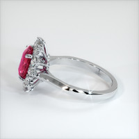 3.10 Ct. Reddish Pink Sapphire Ring, 14K White Gold 4