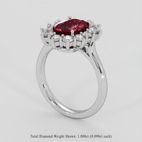 2.98 Ct. Ruby Ring, 14K White Gold 2