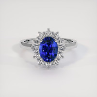 1.73 Ct. Blue Sapphire Ring, 14K White Gold 1