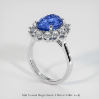 4.21 Ct. Sapphire Ring, 14K White Gold 2