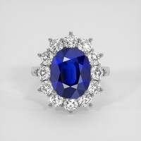 7.92 Ct. Blue Sapphire Ring, 14K White Gold 1