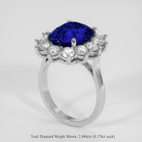 7.92 Ct. Blue Sapphire Ring, 14K White Gold 2