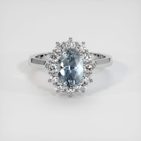 1.51 Ct. Greyish Blue Sapphire Ring, 14K White Gold 1