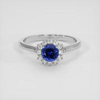 0.82 Ct. Blue Sapphire Ring, 14K White Gold 1
