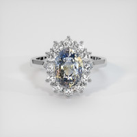 3.22 Ct. Bi Color Sapphire Ring, 14K White Gold 1