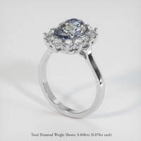 3.22 Ct. Bi Color Sapphire Ring, 14K White Gold 2