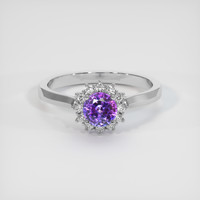 0.91 Ct. Sapphire Ring, 14K White Gold 1