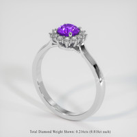 0.91 Ct. Sapphire Ring, 14K White Gold 2