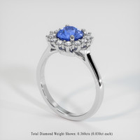 1.62 Ct. Sapphire Ring, 14K White Gold 2