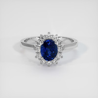 1.00 Ct. Sapphire Ring, 14K White Gold 1