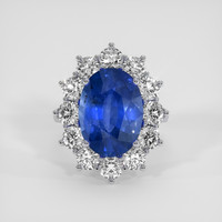 8.20 Ct. Blue Sapphire Ring, 14K White Gold 1
