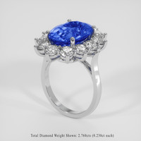 8.20 Ct. Blue Sapphire Ring, 14K White Gold 2