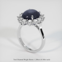 8.03 Ct. Greyish Blue Sapphire Ring, 14K White Gold 2
