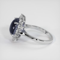 8.03 Ct. Greyish Blue Sapphire Ring, 14K White Gold 4