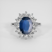 3.08 Ct. Blue Sapphire Ring, 14K White Gold 1