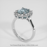 2.39 Ct. Greenish Blue Sapphire Ring, 14K White Gold 2