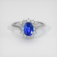1.52 Ct. Blue Sapphire Ring, 14K White Gold 1