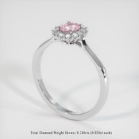 0.72 Ct. Pink Sapphire Ring, 14K White Gold 2