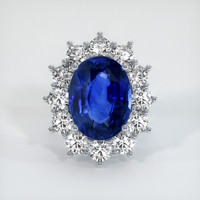 10.16 Ct. Blue Sapphire Ring, 14K White Gold 1