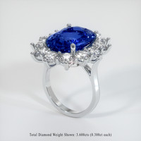 10.16 Ct. Blue Sapphire Ring, 14K White Gold 2