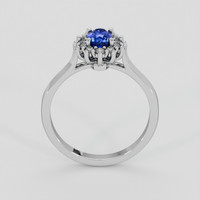 0.70 Ct. Blue Sapphire Ring, 14K White Gold 3