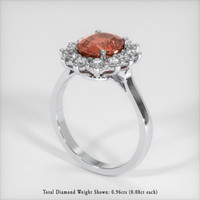 2.58 Ct. Orangish Brown Sapphire Ring, 14K White Gold 2