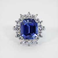 7.98 Ct. Blue Sapphire Ring, 18K White Gold 1
