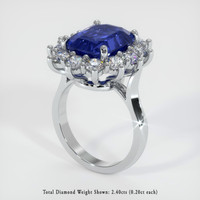 7.98 Ct. Blue Sapphire Ring, 18K White Gold 2