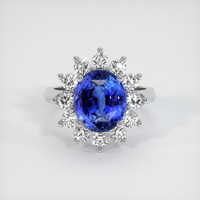 5.18 Ct. Blue Sapphire Ring, 18K White Gold 1