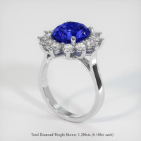 5.18 Ct. Blue Sapphire Ring, 18K White Gold 2