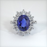 4.52 Ct. Blue Sapphire Ring, 18K White Gold 1