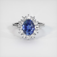 2.18 Ct. Sapphire Ring, 18K White Gold 1