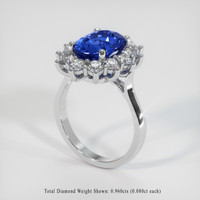 3.07 Ct. Sapphire Ring, 18K White Gold 2