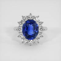 5.58 Ct. Blue Sapphire Ring, 18K White Gold 1