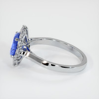 0.86 Ct. Blue Sapphire Ring, 18K White Gold 4