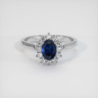0.98 Ct. Sapphire Ring, 18K White Gold 1